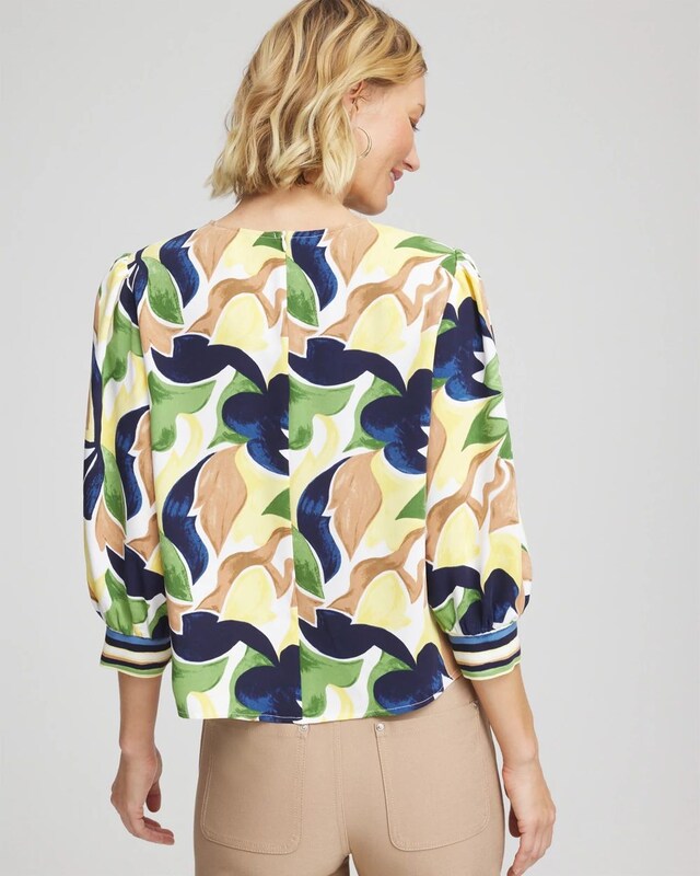 Mod Blooms Matte Satin Pullover - image 3